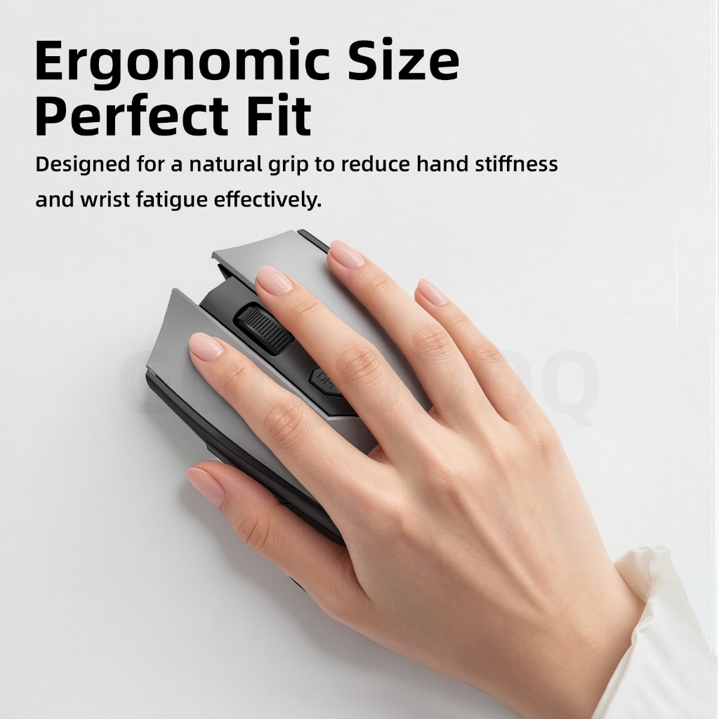 Chuột Không Dây GOOJODOQ 2 Chế Độ (2.4G+Bluetooth), Nút Êm, 3 DPI, Pin 500mAh Sạc Type-C | BigBuy360 - bigbuy360.vn
