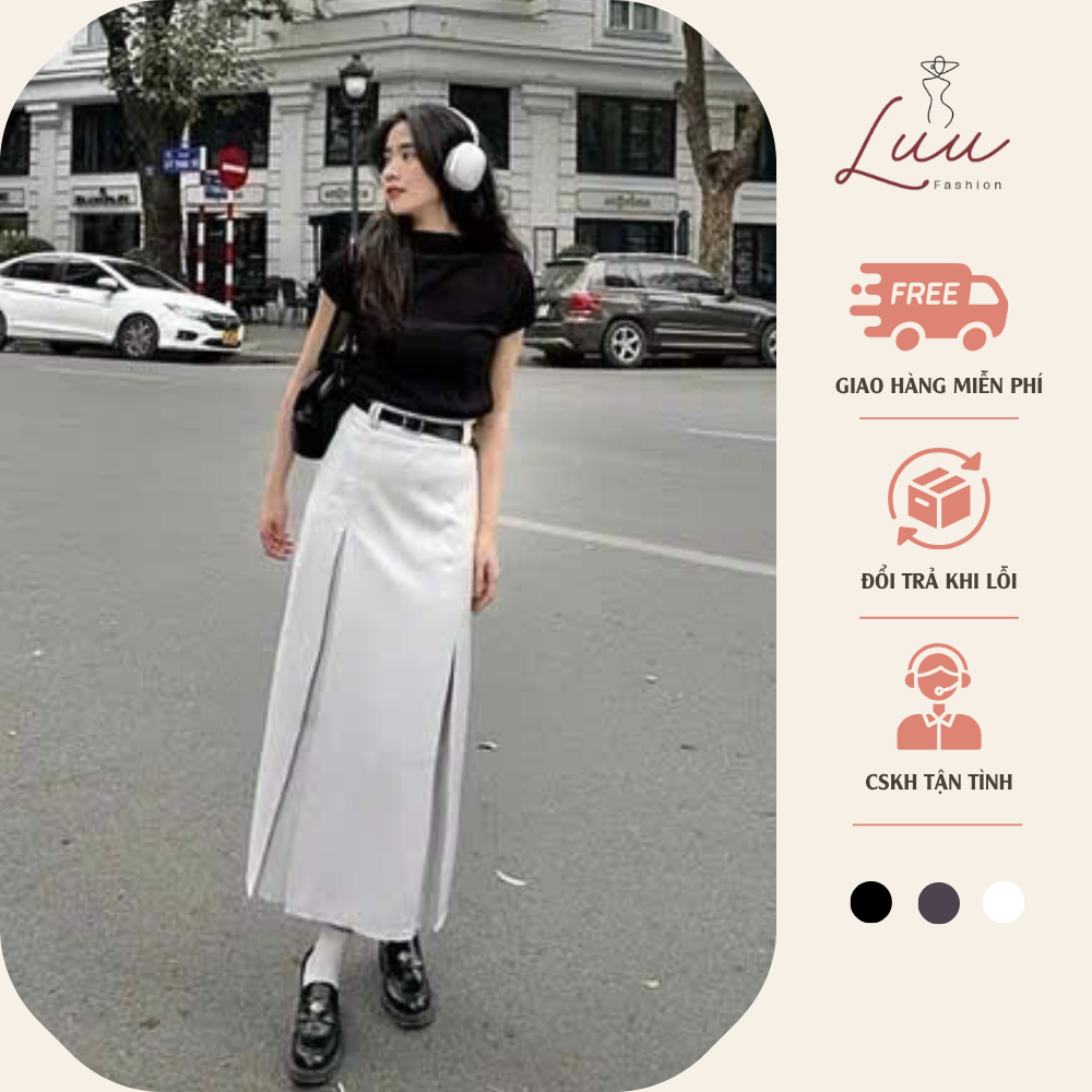 Chân váy ly bung dài 88cm tặng kèm dây đai lưng chất Vitex - Luu fashion