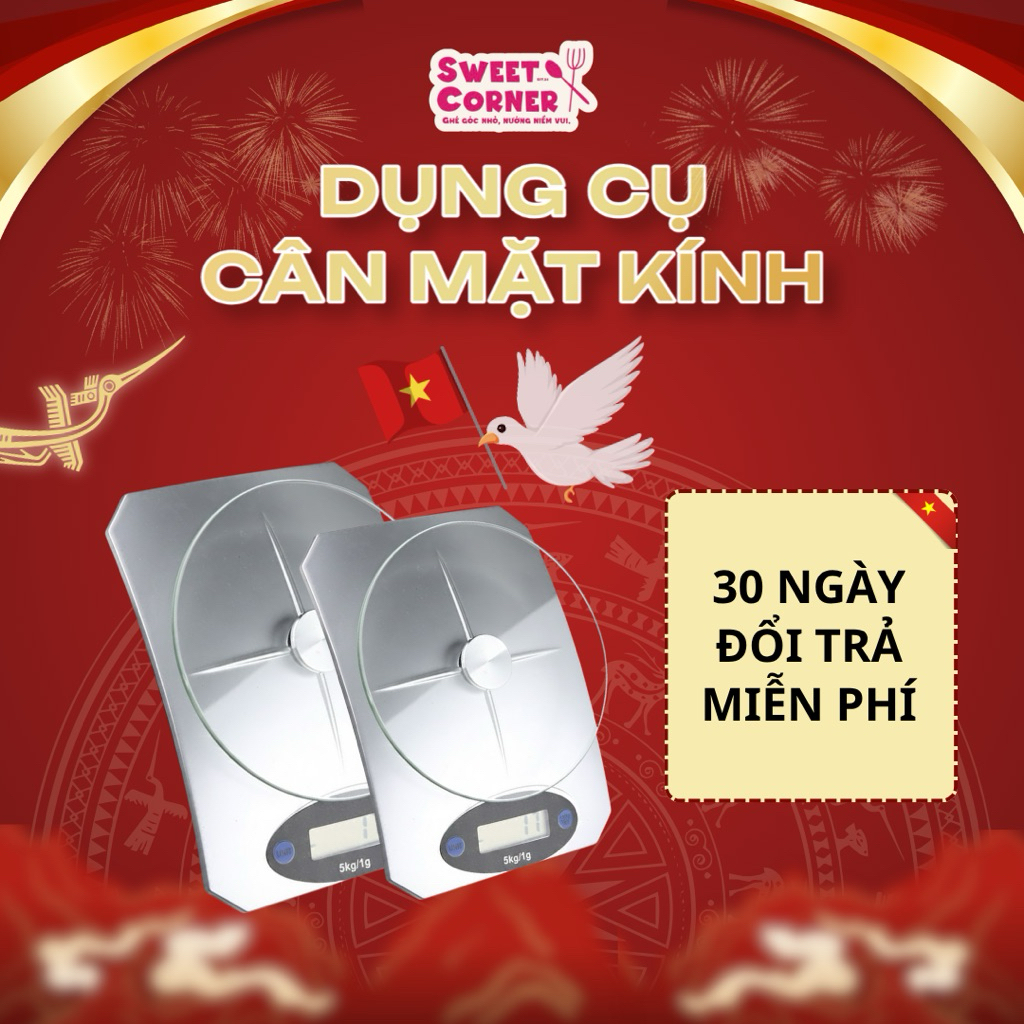 [SWEET CORNER] Cân mặt kính KE5 (1g) - Nhựa kính nhỏ gọn, chính xác, pin AAA dễ thay thế