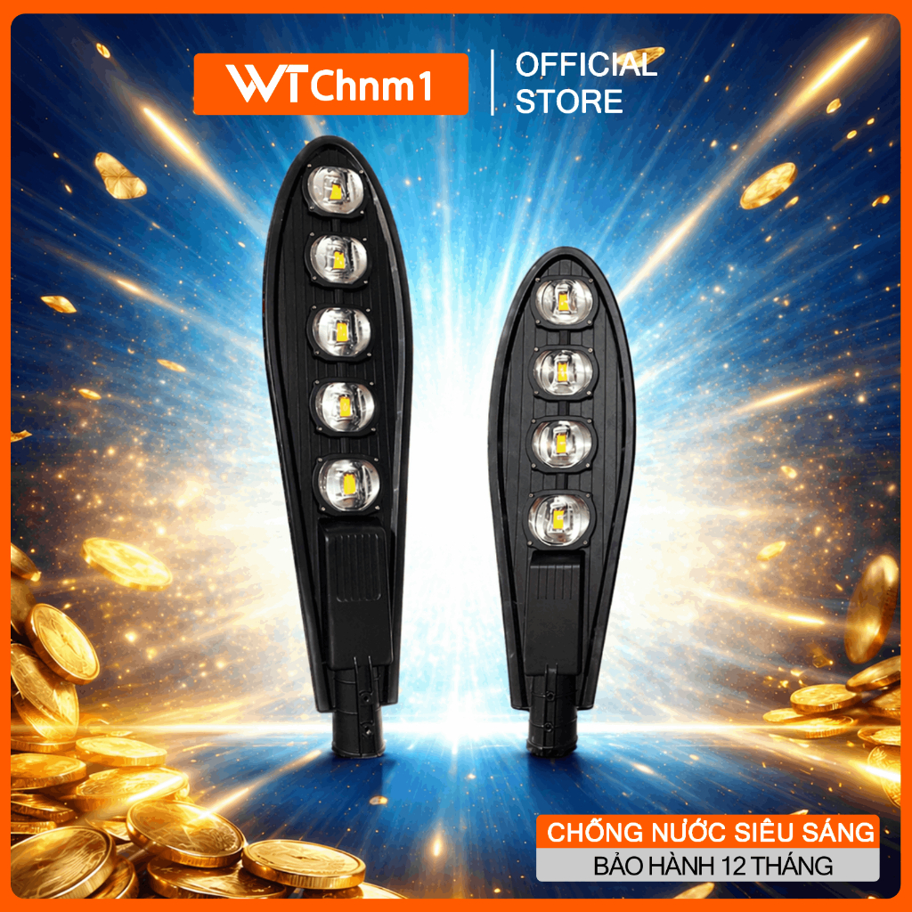 Đèn Đường Led Loại Đèn Lá Siêu Sáng 100W - 300W - Ánh Sáng Trắng | Tiết Kiệm Điện, Chống Nước