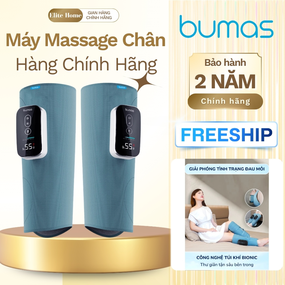 Máy Massage Chân BUMAS M5 - Chườm Nóng + Massage Bắp Chân Bằng Khí Nén - Bấm Và Bóp Huyệt Chân Thật