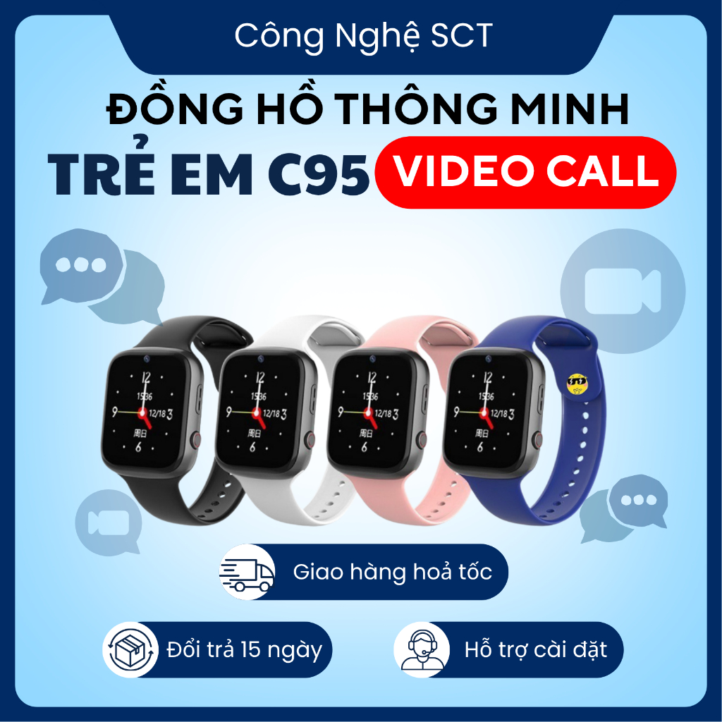 Đồng Hồ Thông Minh C95 Kid – Gọi Điện, Video Call, Theo Dõi Bé Từ Xa Qua App Setracker2