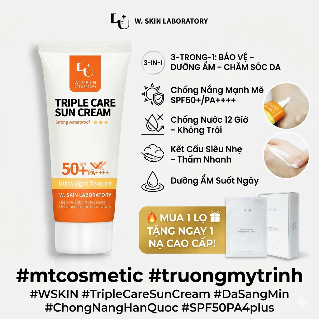 Kem chống nắng Kem Chống Nắng Triple Care SPF50+/PA++++ 60g – Bảo Vệ Da Toàn Diện & Dưỡng Ẩm Suốt Ng