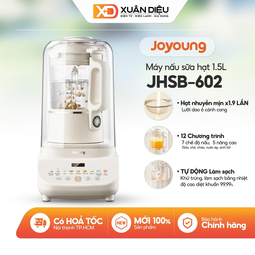 Máy Nấu Sữa Hạt Chống Ồn Joyoung JHSB-602 - Công Suất 1000W | 12 Chức Năng