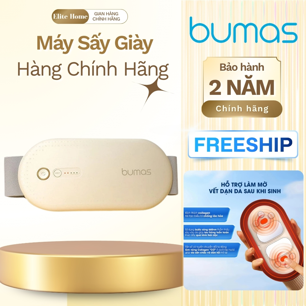 Đai Massage, Máy Chườm Ấm Giảm Đau Bụng Kinh BUMAS BU01 - Hỗ Trợ Chống Lão Hoá Da Sau Sinh
