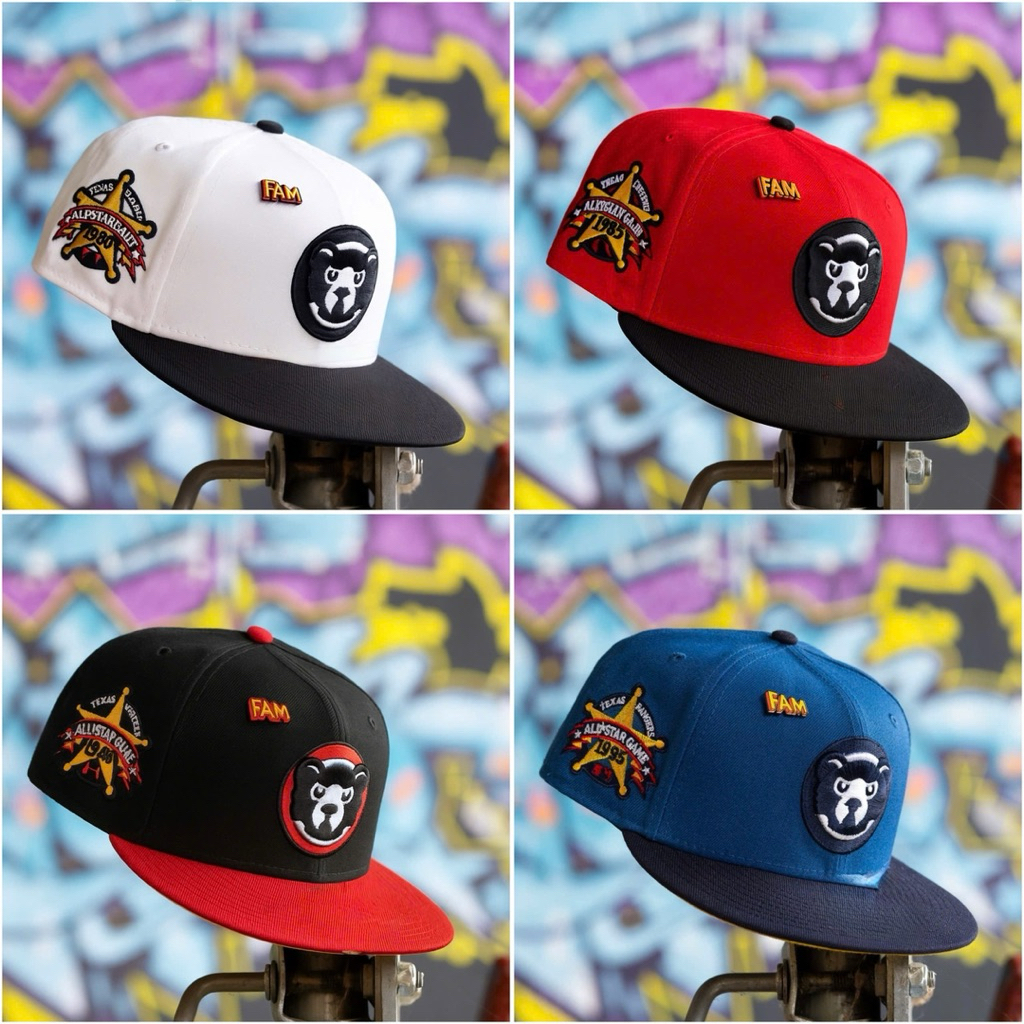 Mũ SnapBack/Nón Hiphop FAM Thêu Mặt Gấu Kaki Thời Trang HipHop Nam Nữ