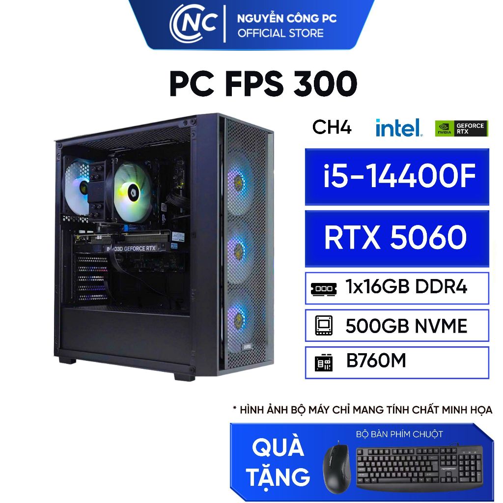 Bộ máy tính bàn PC FPS 300 mới nhất Core i5 14400f  + RTX 5060 ram 16GB chiến game FPS cao - BH 36 TH | BigBuy360 - bigbuy360.vn