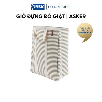 Giỏ đựng đồ giặt | JYSK ASKER | polyester | xám/trắng | R25xD40xC55cm