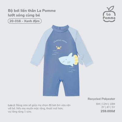 Bộ bơi liền thân La Pomme lướt sóng cùng bé - Chất liệu Recycled Polyester mềm nhẹ, nhanh khô – Bé trai - 6M - 5Y