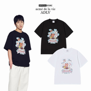 Áo Thun ADLV 15th Party Line Friends dáng oversized màu Đen/Trắng - Hàng chính hãng
