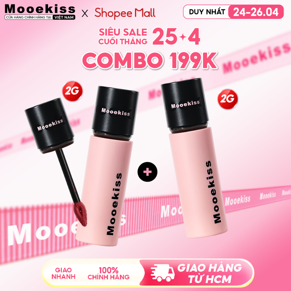 [KOL] Combo Son lì Mooekiss Lip Creamy Matte giúp tăng tone màu da, dịu nhẹ và dễ sử dụng V01 2gx2 | BigBuy360 - bigbuy360.vn