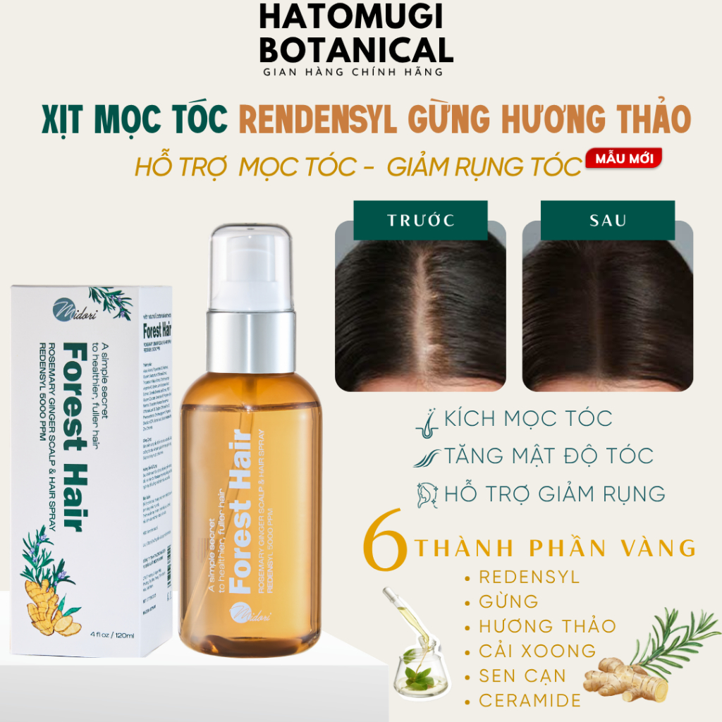 Xịt Mọc Tóc Rendensyl FOREST HAIR  kích mọc tóc giảm ngăn tóc rụng, kích mọc tóc dưỡng nang tóc chắc khoẻ