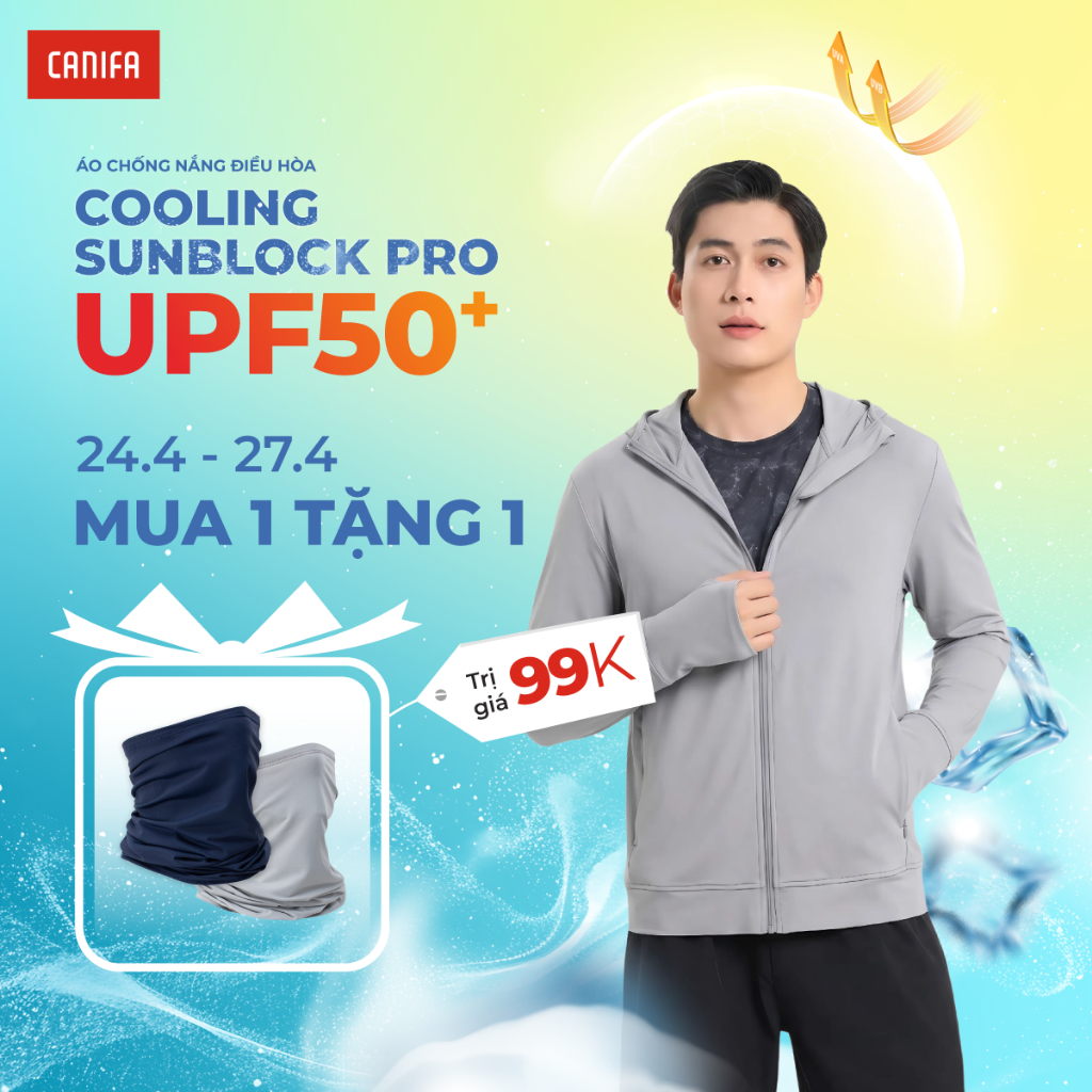 Áo khoác chống nắng nam CANIFA thoáng khí co giãn thấm hút mát lạnh chống 98% UV 2026 8OT26S003 | BigBuy360 - bigbuy360.vn