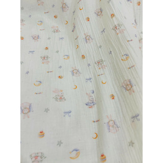 Vải xô muslin 2 lớp in kĩ thuật số cao cấp mềm mịn