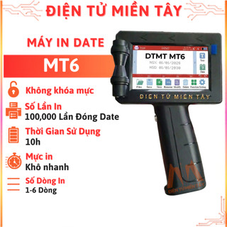 Máy in date cầm tay MT6 - In NSX HSD trên bao bì, túi gói, nhựa, thực phẩm, mỹ phẩm, mực in khô nhanh