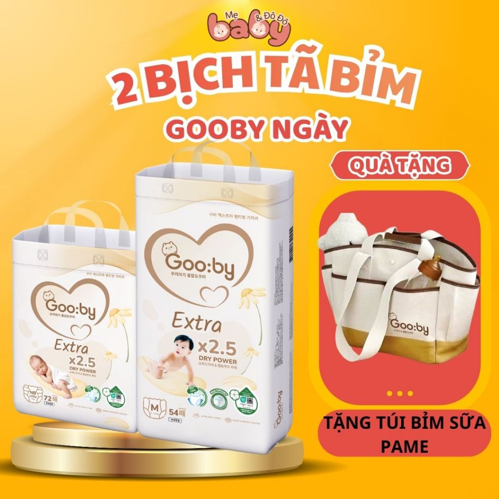 [ 2 Bịch Bỉm Gooby Extra Ngày  ] [Tặng Túi Bỉm Sữa Pame ] - Tã Gooby Extra Ngày Chính Hãng