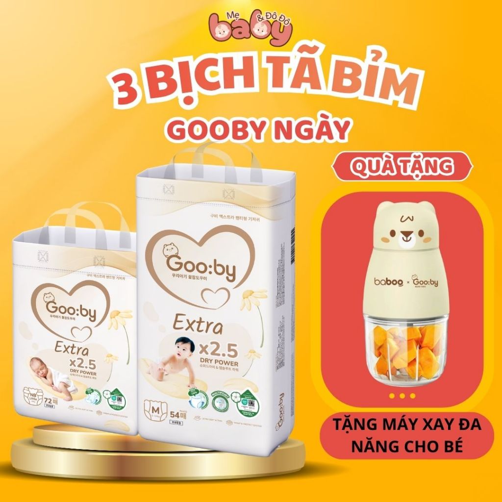 [ 3 Bịch Bỉm Gooby Extra Ngày  ] [ Tặng Máy Xay Đa Năng Cho Bé ] - Tã Gooby Extra Ngày Chính Hãng