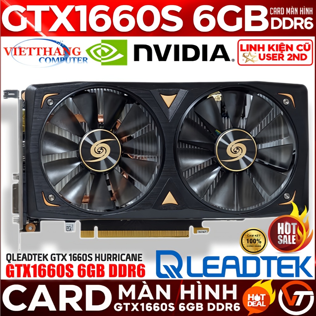 VGA - Card Màn Hình Leadtek GTX1660 Super WinFast HURRICANE 6GB DDR6 cũ đã qua sử dụng ( Cũ - 2nd )