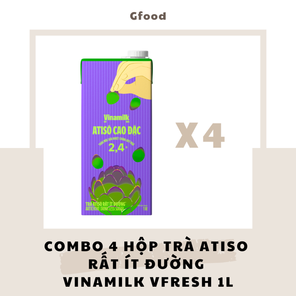 [COMBO 4 HỘP] Vinamilk Vfresh Trà Atiso Ít Đường 1L (BAO BÌ MỚI)