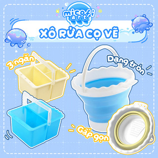 Đồ Rửa Cọ Vẽ Màu Micofi, Xô Rửa Vệ Sinh Cọ Vẽ Tranh Màu Nước, Dụng Cụ Ly Tròn Làm Sạch Cọ Mỹ Thuật Đa Năng Gấp Gọn
