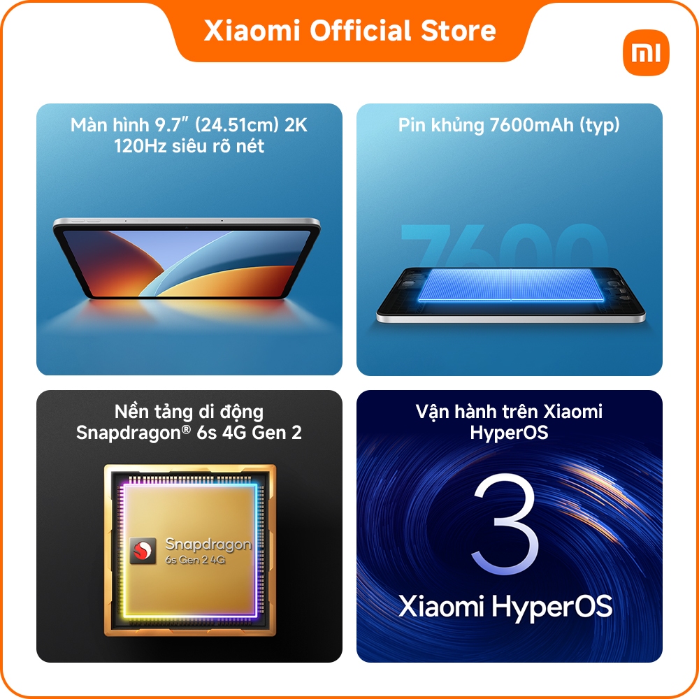 [TẶNG COVER] REDMI Pad 2 9.7 (4+64GB| 4+128GB) | Màn hình 9.7" siêu nét | Pin khủng 7600 mAh | BigBuy360 - bigbuy360.vn