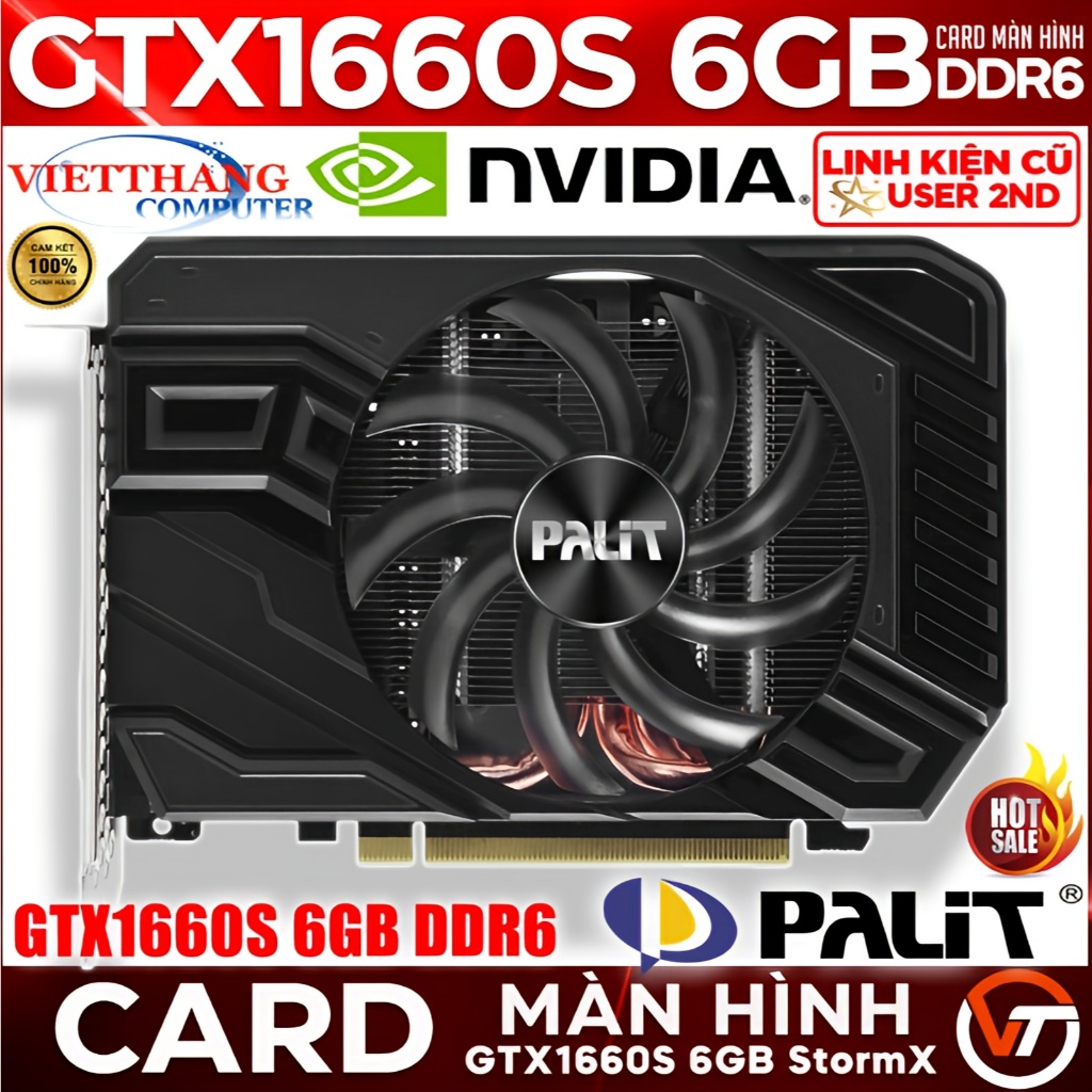 VGA - Card Màn Hình Palit GTX1660 Super StormX OC ITX 6GB DDR6 cũ đã qua sử dụng ( Cũ - 2nd )