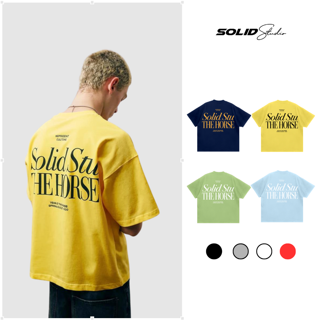 Áo Thun Boxy In Nổi THEHORSE SOLID Local Brand Unisex Cotton 100% 280GSM - TS42 | BigBuy360 - bigbuy360.vn