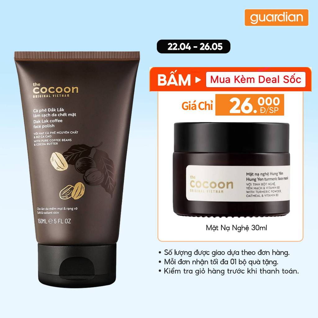 Cà Phê Đắk Lắk Làm Sạch Da Chết Mặt Dak Lak Coffee Face Polish cocoon 150Ml