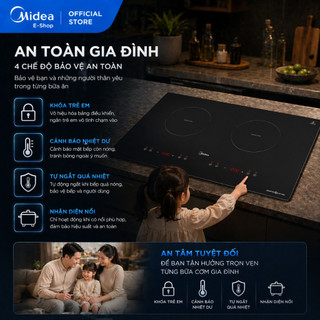 Bếp Từ Đôi Midea MC-ID358 Inverter 3500W Mặt Kính Hegon Lắp Âm Gia Nhiệt Nhanh Hẹn Giờ Nấu Tiết Kiệm