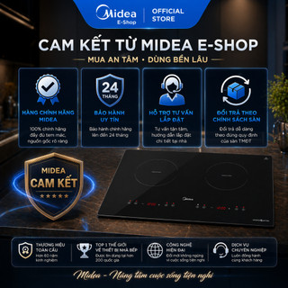 Bếp Từ Đôi Midea MC-ID358 Inverter 3500W Mặt Kính Hegon Lắp Âm Gia Nhiệt Nhanh Hẹn Giờ Nấu Tiết Kiệm