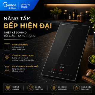 Bếp Từ Đôi Domino Midea MC-ID3523P | Inverter 3500W | Nhỏ Gọn – Tiết Kiệm Điện | Chính Hãng
