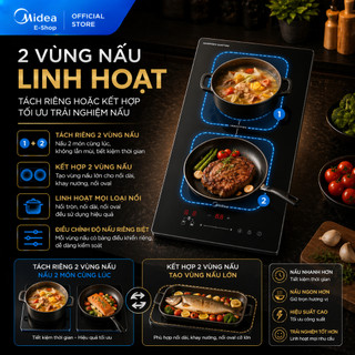 Bếp Từ Đôi Domino Midea MC-ID3523P | Inverter 3500W | Nhỏ Gọn – Tiết Kiệm Điện | Chính Hãng