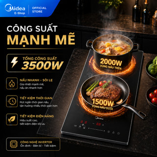 Bếp Từ Đôi Domino Midea MC-ID3523P | Inverter 3500W | Nhỏ Gọn – Tiết Kiệm Điện | Chính Hãng