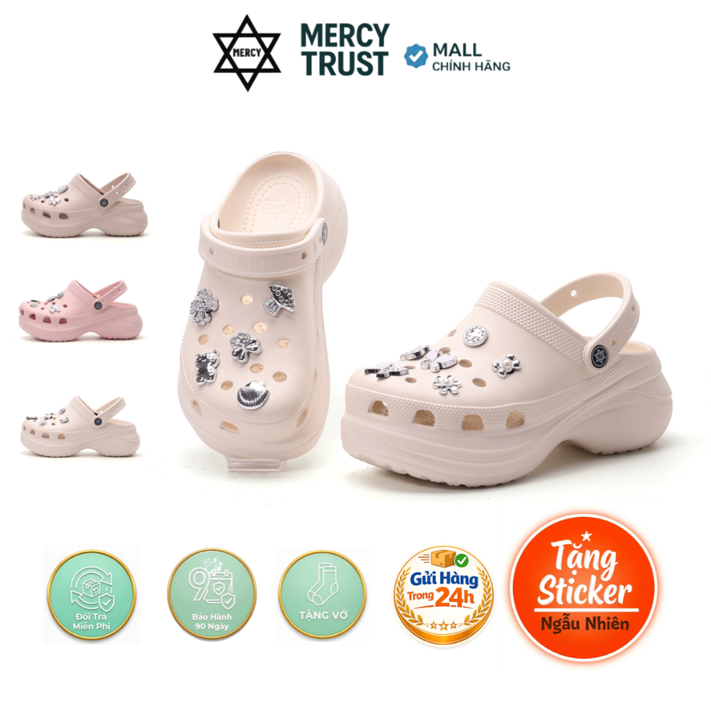 Dép Sục MERCY TRUST RUSH 7cm MC03 Giày Xăng Đan Cross Band Mega Crush Clog Nữ Tôn Dáng
