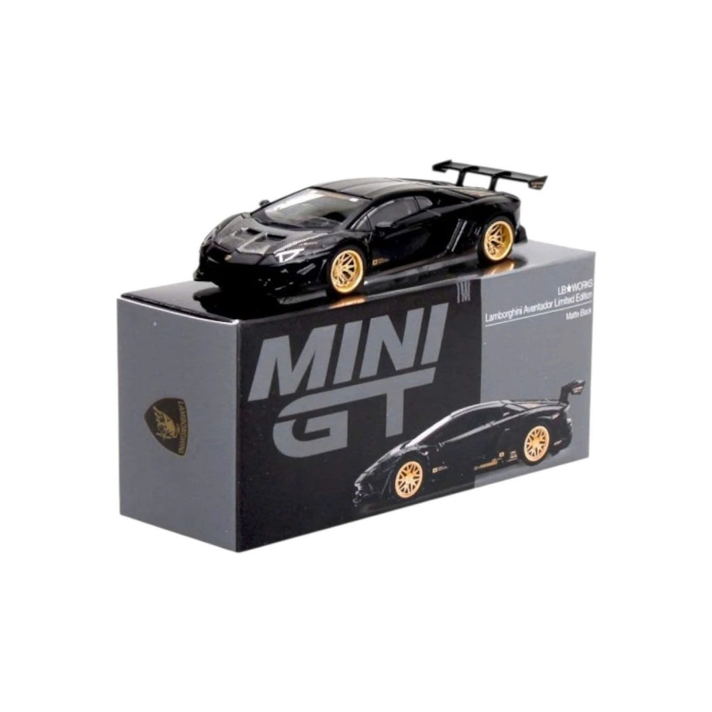 Mô Hình Xe MINI GT Lamborghini Aventador LB Works Limited Edition Màu Đen Nhám Kèm Hộp Trưng Bày