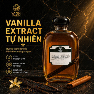 Vanilla Extract 100ml – Chiết Xuất Vanilla Tự Nhiên Từ Quả Vani Thật – Hương Thơm Đậm Đà, Dùng Cho Bánh & Đồ Uống
