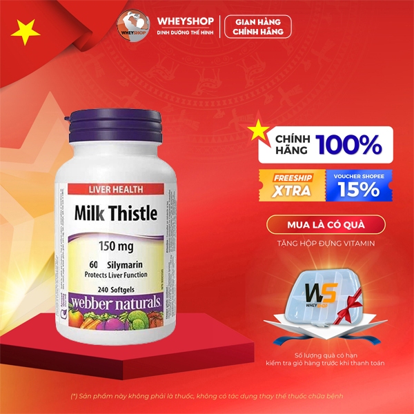 Viên uống hỗ trợ bổ gan Milk Thistle 150mg ( 240 viên ) - WHEYSHOP HCM