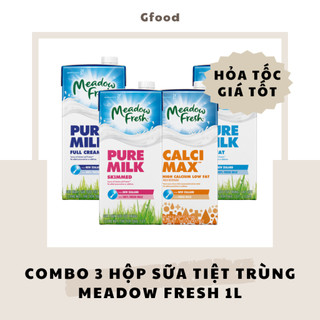 [COMBO 3 HỘP] Meadow Fresh Sữa Tươi Tiệt Trùng Hộp 1L (Tách Béo, Ít Béo, Nguyên Kem, Giàu Canxi) // HỎA TỐC GIÁ TỐT