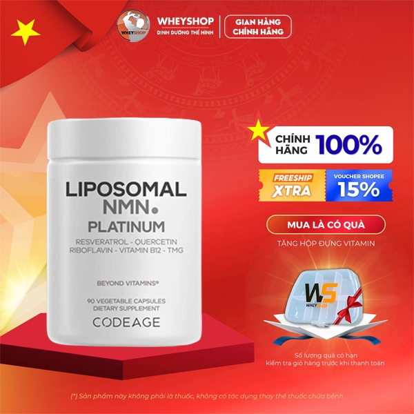 (NMN) (TẶNG HỘP) Viên uống NMN Liposomal Platinum CODEAGE,Bổ Sung Dinh Dưỡng, Hoa Kỳ, 90 Viên - WHEY