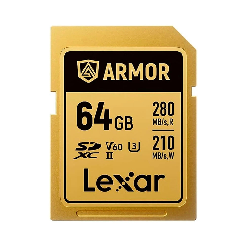 Thẻ nhớ Máy Ảnh SDXC Lexar ARMOR 64GB UHS-II U3 4K V60 Đọc 280MB/s, Ghi 210MB/s (Gold Series) - Phụ 