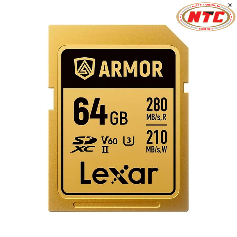 Thẻ nhớ Máy Ảnh SDXC Lexar ARMOR 64GB UHS-II U3 4K V60 Đọc 280MB/s, Ghi 210MB/s (Gold Series) - Phụ 