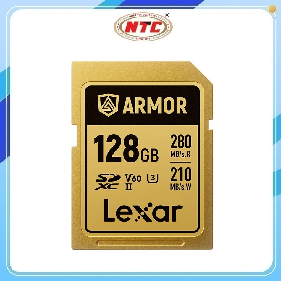 Thẻ nhớ Máy Ảnh SDXC Lexar ARMOR 128GB UHS-II U3 4K V60 Đọc 280MB/s, Ghi 210MB/s (Gold Series)