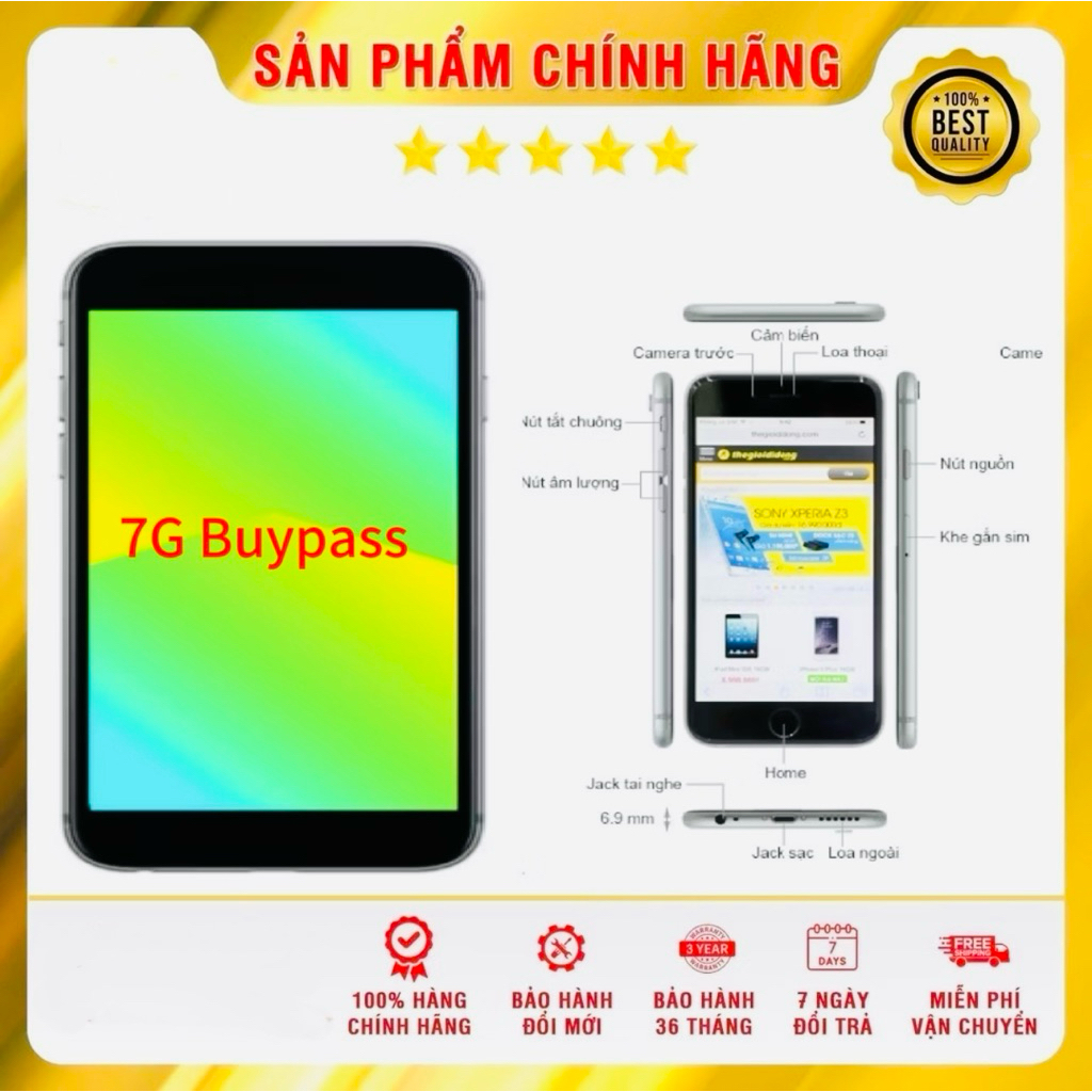 Thiết bị chơi game Bypass 7G  Không Nhận SIM, có camera trước sau, full chức năng