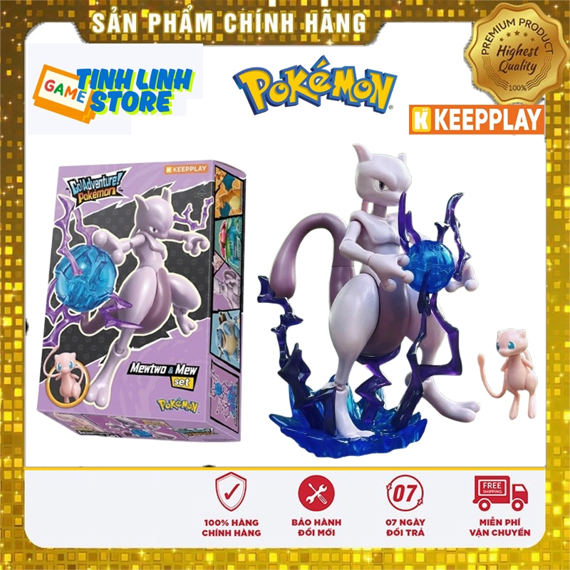 Mô Hình Pokemon Keepplay Mew & Mewtwo Set - Dòng Action Figure Lắp Ráp Chính Hãng PP02