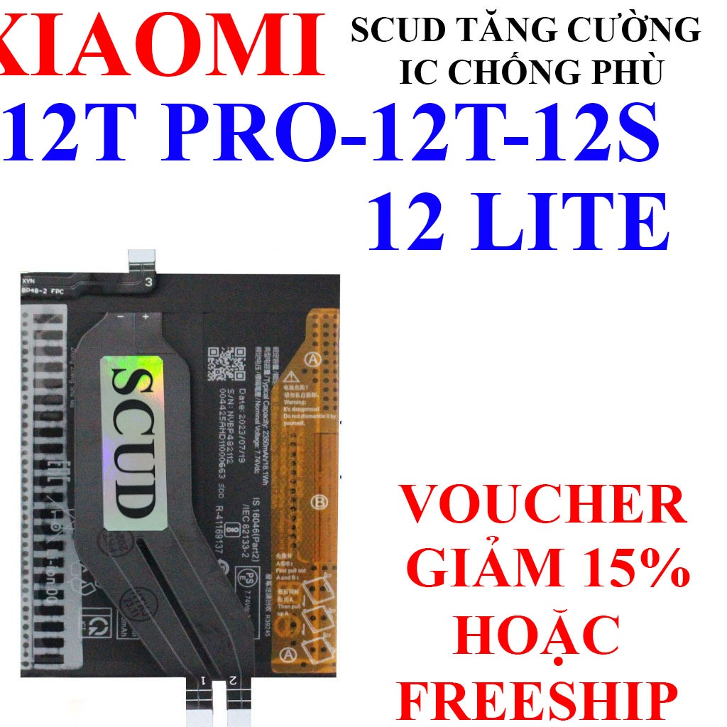 Pin Scud cho Xiaomi Redmi K50 Ultra/Mi 12T/Mi 12T Pro/Mi 12S/Mi 8 Pro/Mi8 Pro