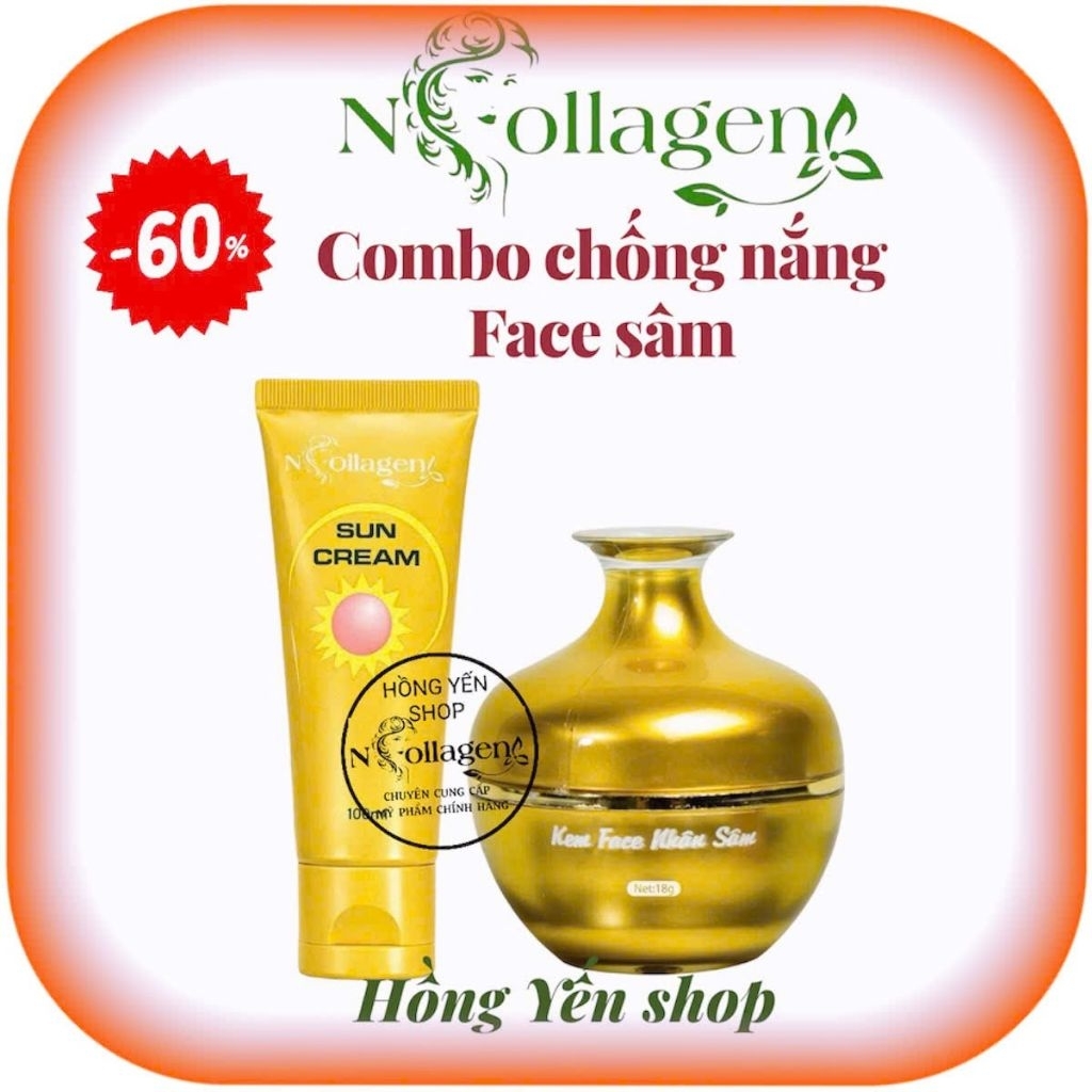 combo kem sâm+ chống nắng ncollagen