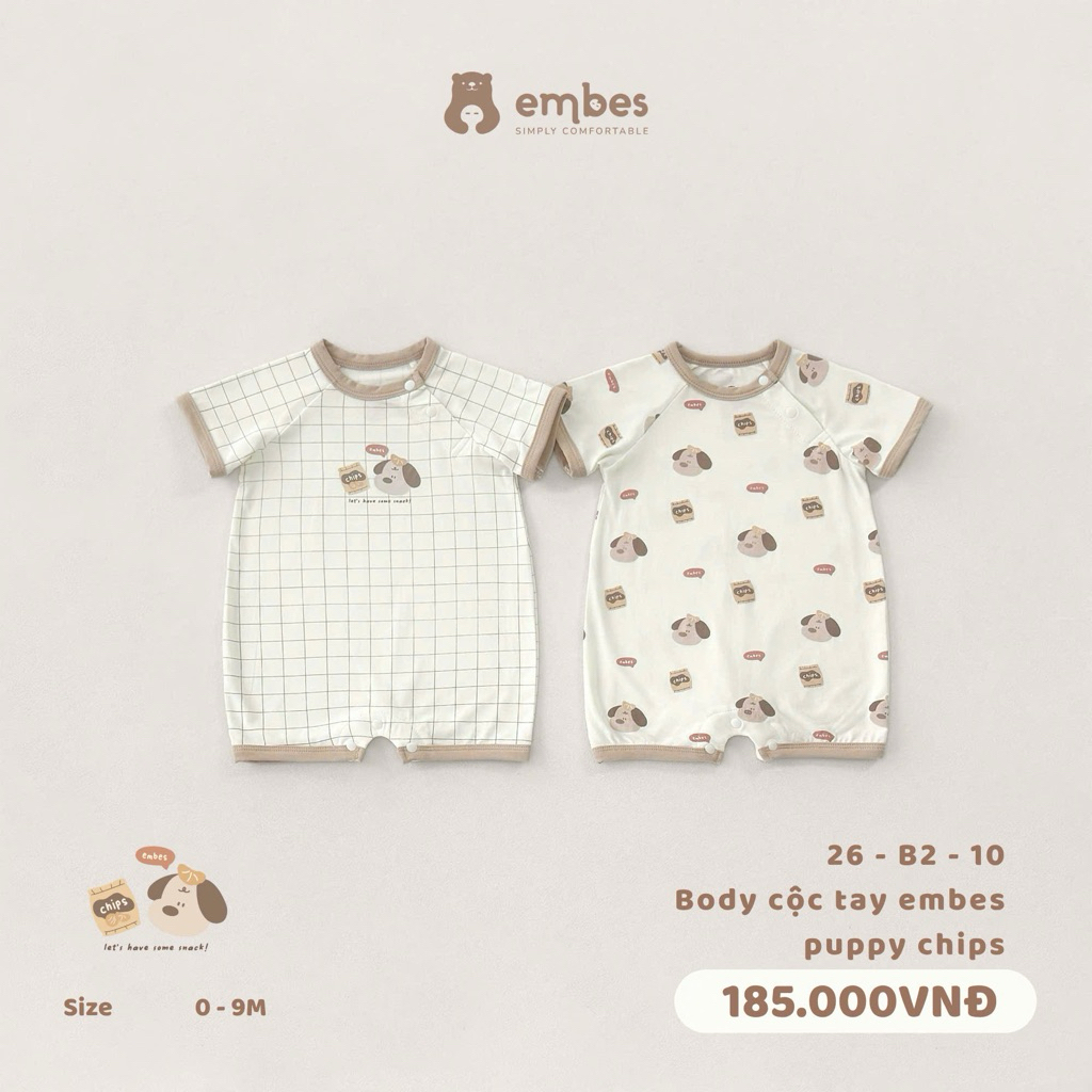 [EMBES] Bộ Body Đùi Cho Bé Trai Bé Gái Embes, Body Cộc Sơ Sinh Chất Cottton Tự Nhiên Siêu Mềm Mịn Từ