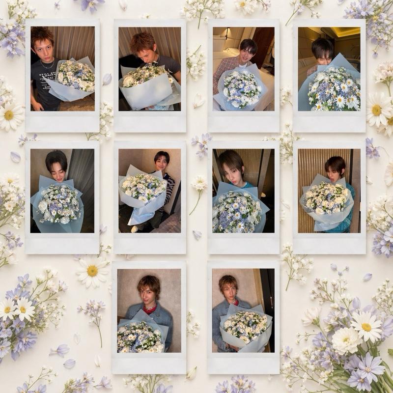 Cỏ tí - SET 10 Polaroid Cor tis Cầm Hoa - Martin Keonho Seonghyeon Juhoon James