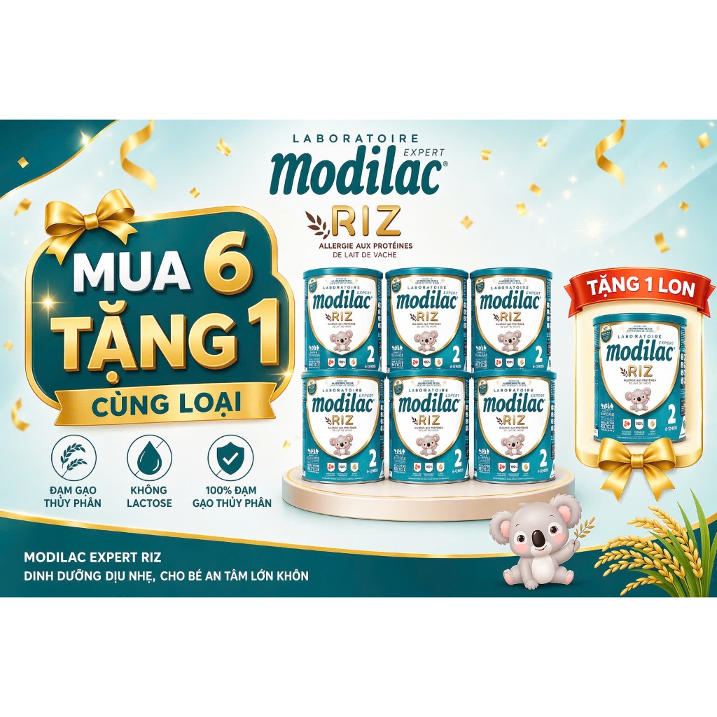 [KHUYẾN MÃI] Sữa Modilac Riz cho bé dị ứng đạm sữa bò lon 800gr, hàng tem phụ đảm bảo chính hãng