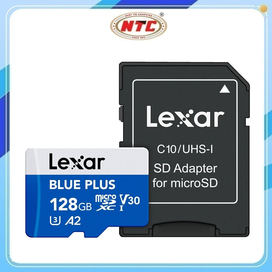 Thẻ nhớ MicroSDXC Lexar Blue Plus 128GB A2 V30 U3 4K 170MB/s with Adapter (Xanh)